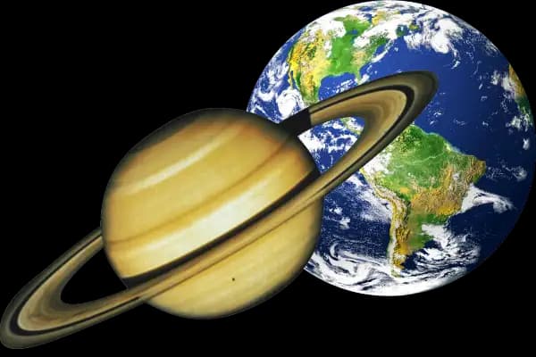 Earth and Saturn